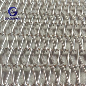 Sử dụng quay cong thép không gỉ xoắn ốc lưới băng tải cấp thực phẩm Lò nướng dây lưới băng tải với dây chuyền - Product Image 2