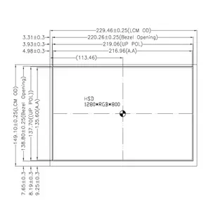 פאנל lcd בהירות גבוהה מותאם אישית 10.1 אינץ' 1280*800 IPS LVDS עם פאנל מסך מגע מודול LCD