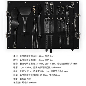 Ensemble de jouets sexuels portables 8 pièces pour couples, comprenant des accessoires de bondage, des menottes, des fouets, des bâillons et des boules. - Product Image 5
