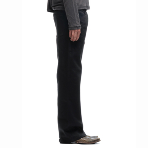 Jeans en denim pour hommes sur mesure OEM ODM, marque privée, style japonais, denim selvedge 16OZ, coupe bootcut, vintage, <span class=keywords><strong>noir</strong></span> jais - Product Image 3