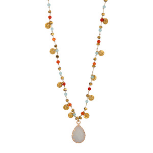 Collar Bohemio con <span class=keywords><strong>Colgante</strong></span> <span class=keywords><strong>de</strong></span> <span class=keywords><strong>Piedra</strong></span> Natural Geométrica, Cadenas Chapadas en Oro <span class=keywords><strong>de</strong></span> 18K, Amatista, Malaquita, <span class=keywords><strong>Ojo</strong></span> <span class=keywords><strong>de</strong></span> <span class=keywords><strong>Tigre</strong></span>, Amazonita, Forma <span class=keywords><strong>de</strong></span> Lágrima - Product Image 5