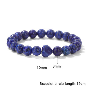 กำไลข้อมือลูกปัดและกำไลข้อมือหินรูปหัวใจขนาด8มม. แบบใหม่ตามธรรมชาติเก๋ไก๋ตามธรรมชาติจัดส่งรวดเร็วสำหรับเป็นของขวัญ - Product Image 6