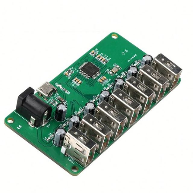 USB 2.0 HUB Expansion Module 1-to-7-Port Hub Intelligent Multi Port USB Power Supply Expansion Module Charging