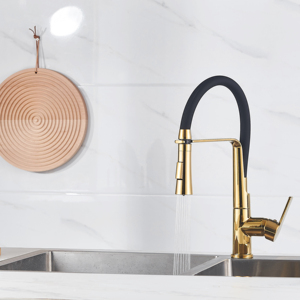 Robinet de cuisine monocommande au design moderne, en laiton massif, avec cartouche céramique, couleur or, pour usage commercial <span class=keywords><strong>KOEN</strong></span> KE-6024-B - Product Image 2