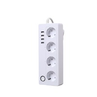 Multiprise intelligente SIXWGH Tuya avec protection contre les surtensions, 4 prises AC + USB, surveillance de la consommation d'énergie via application Wi-Fi, compatible avec Alexa et Google
