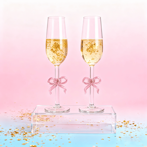 Copa de <span class=keywords><strong>Vino</strong></span> Tinto Transparente de Alta Calidad con Forma de Lazo Creativo, Juego de Copas de Champán - Product Image 3