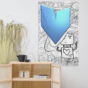 Tapisseries en forme de cœur de robot, design unique pour la décoration de la maison - Product Image 5