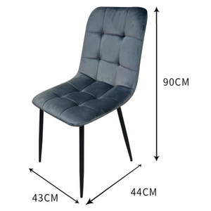 Chaise de salle à manger en velours nordique bleu marine pour restaurant, café et hôtel |   Chaise rembourrée |   Fournisseur d'usine EN12520 - Product Image 3