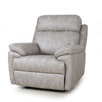 Fauteuil inclinable électrique minimaliste en tissu technique avec ottoman, fauteuil simple inclinable électrique en métal pour salon et home cinéma