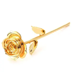 full gold coated rose hot sale gold-plated rose Valentine's Day gift new gold-plated rose for home decoration