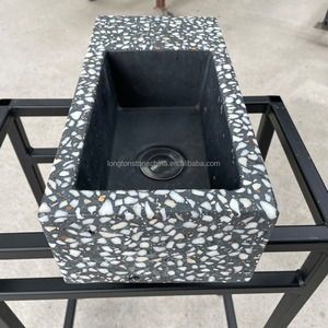 Évier de salle de bain en pierre de <span class=keywords><strong>terrazzo</strong></span> <span class=keywords><strong>noir</strong></span> <span class=keywords><strong>et</strong></span> <span class=keywords><strong>blanc</strong></span> Comptoir de cuisine Lavabo en <span class=keywords><strong>terrazzo</strong></span> en pierre artificielle Lavabo de salle de bain en <span class=keywords><strong>terrazzo</strong></span> - Product Image 4