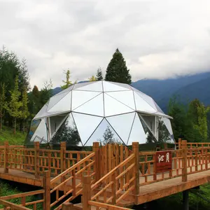 Casa de cúpula de cristal de alta calidad, estructura de aleación de aluminio de lujo para hotel glamping resort 6m