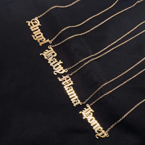 <span class=keywords><strong>Nome</strong></span> personalizzato personalizzato placcato oro 18 carati Collier Angel Baby Mama <span class=keywords><strong>nome</strong></span> collana in acciaio inossidabile vecchio <span class=keywords><strong>nome</strong></span> inglese collana di gioielli - Product Image 3