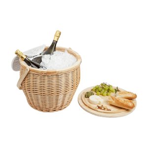 Cesta de <span class=keywords><strong>mimbre</strong></span> aislada OEM de color de tamaño personalizado cesta de picnic redonda tejida con tapa de madera plegable, <span class=keywords><strong>playa</strong></span> de ratán - Product Image 2