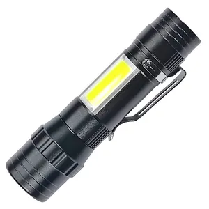 Производитель высокой яркости светодиодный фонарик высокого качества из алюминиевого сплава USB зарядка мини-фонарик с COB sidelight
