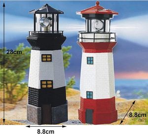 360 độ xoay năng lượng mặt trời ngọn hải đăng Đèn Đỏ & Đen nhựa không thấm nước dẫn nguồn ánh sáng vườn bàn Bàn ban công trang trí - Product Image 6