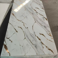 Panneau UV personnalisé géométrique marbre pierre haute brillance étanche à l'humidité miroir panneau pour salon hôtel auberge moderne PVC décoratif