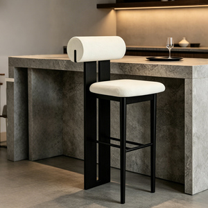 Modern Hotel bar <strong>Stools</strong> <strong>Dining</strong> Room Solid Wood bar Hippo Chair Kitchen Upholstered Counter Black Leather High bar <strong>Stool</strong> - Product Image 4