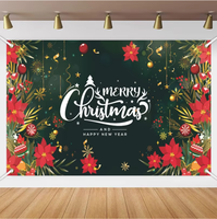 Bannière de Noël pour enfants, décorations de fête, drapeau renforcé en polyester, écologique, portable et suspendu