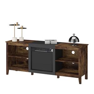 लिविंग रूम या बेडरूम के भंडारण के लिए फायरप्लेस के साथ फार्महाउस लकड़ी के पैनल टीवी स्टैंड - Product Image 5