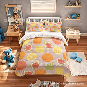 Juego de Funda de Edredón Xzl con Estampado de Frutas Tropicales, para Cama de 1.8m, Impresión Digital, Estilo Nórdico, Suave al Tacto, Lavable a Máquina - Product Image 3