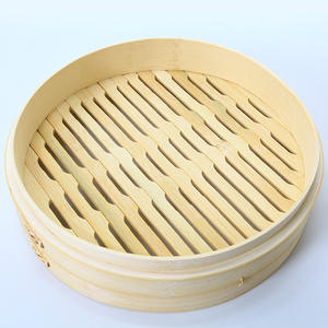 Vapeur en bambou 10 pouces 3 Niveaux Bague A Vapeur En Acier Inoxidable Panier Pour <span class=keywords><strong>Les</strong></span> Boulettes Papacon Bois - Product Image 6