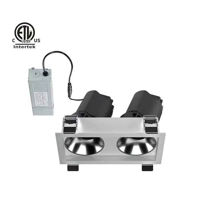 Daytonled Twins Một Hình Bầu Dục Vuông Không Khung Loạt ETL Bắc Mỹ Kiến Trúc Chống Lóa Đôi Đầu Vuông Lõm Downlight