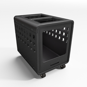 Cama moderna para perros con diseño hueco, tapa de acrílico transparente, jaula portátil para mascotas con ruedas giratorias para uso en interiores y exteriores - Product Image 1