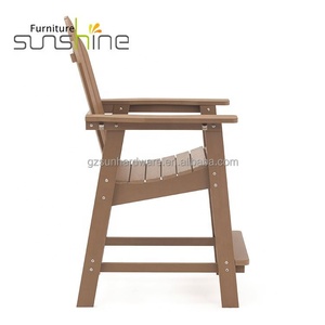 Chaise <span class=keywords><strong>Adirondack</strong></span> en HDPE de différents styles, <span class=keywords><strong>fauteuil</strong></span> en <span class=keywords><strong>plastique</strong></span> imitation bois, chaise haute simple, chaise de bistrot et de bar avec dossier - Product Image 3