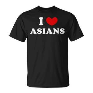 Maglietta I Love Asians Nera Unisex Promozionale - Product Image 1