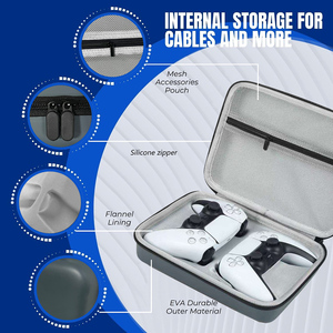 듀얼 컨트롤러 럭셔리 하드 쉘 EVA 케이스 지퍼 클로저 Xbox/PS5/PS4/스위치용 친환경 내구성 방수 보관 가방 - Product Image 5