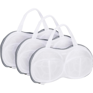 Reusable Polyester Mesh <b>Bra</b> Washing Bag with Zipper Eco-friendly Laundry Storage for Women's Underwear and Clothes - Product Image 1