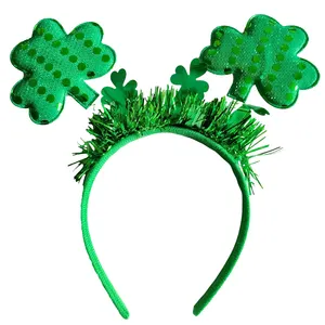 İrlanda shamsaint aziz Patrick Patrick'S şanslı gün festivali parti aktivite süslemeleri Set şapka saç bandı kolye