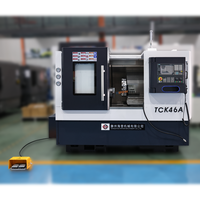 Tour CNC horizontal HIPOW TCK46A GSK, 3 axes, broche simple, lit incliné, léger, haute précision, précision de positionnement de 0,008 mm