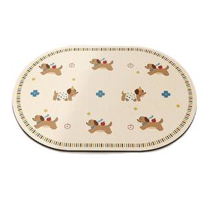 Alfombra de baño ovalada Sausage Squad con diseño de perros de dibujos animados, antideslizante, para baño, cocina, entrada de restaurante - Product Image 3