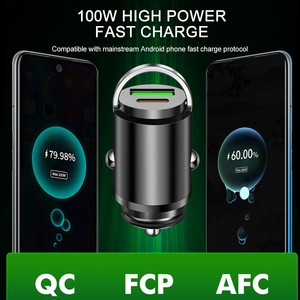QC3.0 in lega di metallo Mini caricatore per auto 100W porta USB C <span class=keywords><strong>adattatore</strong></span> <span class=keywords><strong>presa</strong></span> <span class=keywords><strong>accendisigari</strong></span> per auto - Product Image 6