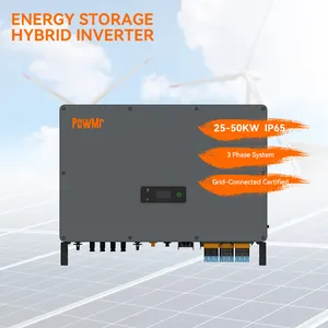 PowMr 25/30/36/40/50KW 750V HV新能源储能太阳能逆变器3相MPPT高效混合太阳能逆变器