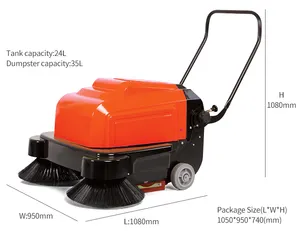 SBN-1050 Lead-acid Battery Floor Sweeper Walk-behind Manual Push Floor Vacuum Cleaner For India