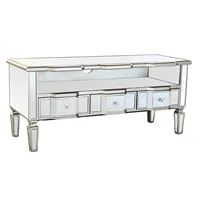 Meuble TV avec miroir en MDF Dimensions 112x45x50cm Finition argent