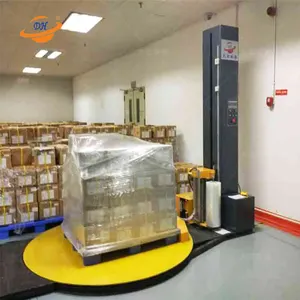 Automatische Verpakkingsmachine Kartonnen Verpakking Draaitafel Pallet Pe Stretch Wrap Folie Foliemachine