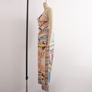Top da <span class=keywords><strong>donna</strong></span> sexy senza schienale, personalizzato 2026, con dettaglio nodo, per feste in spiaggia, abbigliamento estivo da discoteca, set due pezzi stampato - Product Image 5