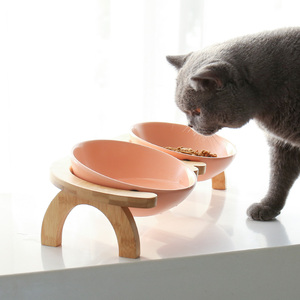 Shamitao Keramische Hondenbak Voer Voor Huisdieren En Waterbak Voederbak Hondenbak Met Bamboe Stand Hond Schotel Kat - Product Image 6