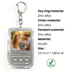 Porte-clés personnalisé en acrylique transparent vierge pour invitation de mariage, idéal pour Instagram, vente en gros - Product Image 2