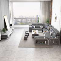 Dernier Design Canapé Fonctionnel avec Rangement et Port USB – Prix de Gros, Salon, Ensemble Canapé en Tissu Gris Personnalisable