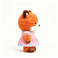 Peluche renard mignon avec robe en dentelle à pois, jouet en peluche doux et moelleux, peluche renard kawaii, cadeau pour enfants, jouet en peluche renard