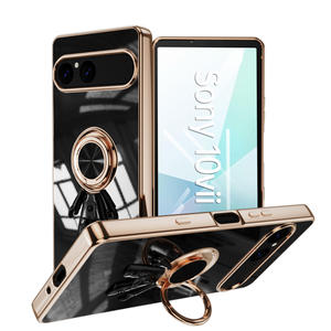 Pour Sony Xperia 10 VII <span class=keywords><strong>Xperia1</strong></span> VI Xperia10 V 1 IV Coque Cadre électro-plaqué Antichoc Anneau rotatif Support béquille Étui de téléphone - Product Image 2