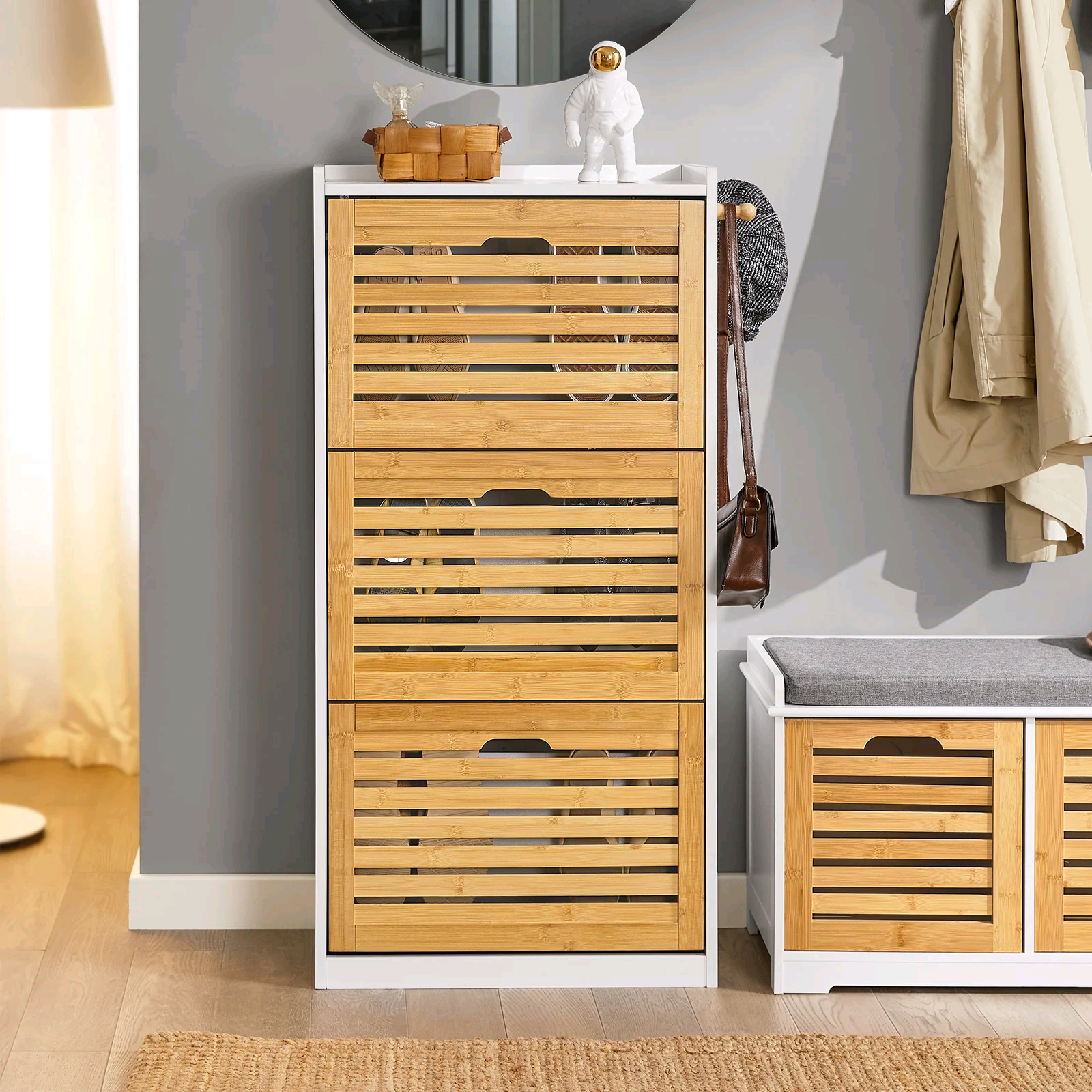 shoe cabinet bamboo