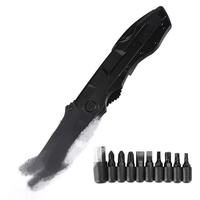 Couteau de survie pliable multifonctionnel avec tête de tournevis, ensemble d'outils de réparation combinés EDC, portable pour le camping en plein air