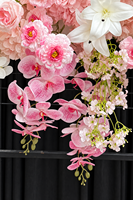 Fleur artificielle en soie rose pivoine pour allée de mariage, arrangement floral prêt à l'emploi pour banquets, cérémonies, allées, Chine