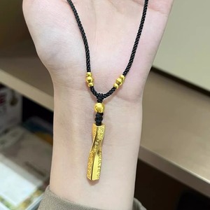 Colgante Dorado con Cuentas de la Suerte para Hombre, Cadena para Suéter Versátil 2023, Regalo de Cumpleaños para <span class=keywords><strong>Novio</strong></span> - Product Image 1